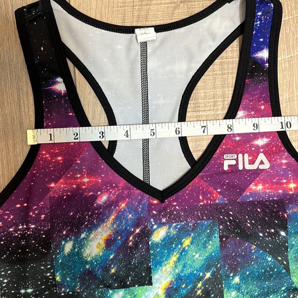 Fila Active Racerback Tank Black and Space Design Size S - Picture 9 of 13